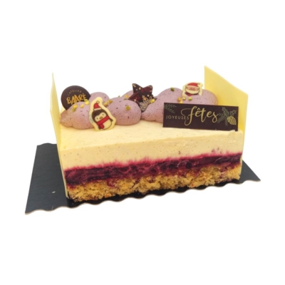 BÛCHE PISTACHE, CERISE ET VANILLE